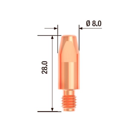 FUBAG Контактный наконечник M6х28 мм ECU D=0.6 мм (10 шт.) в Оренбурге фото
