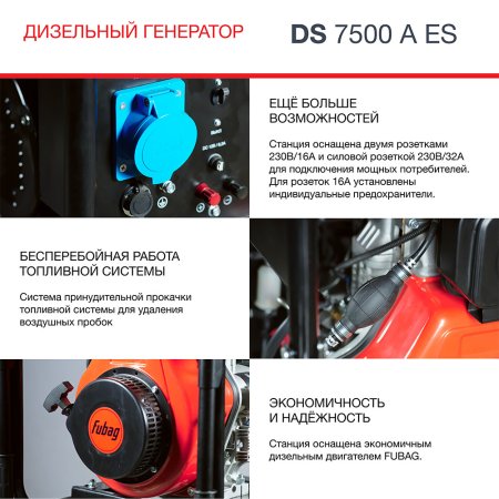 FUBAG Дизельный генератор с электростартером и коннектором автоматики DS 7500 A ES в Оренбурге фото