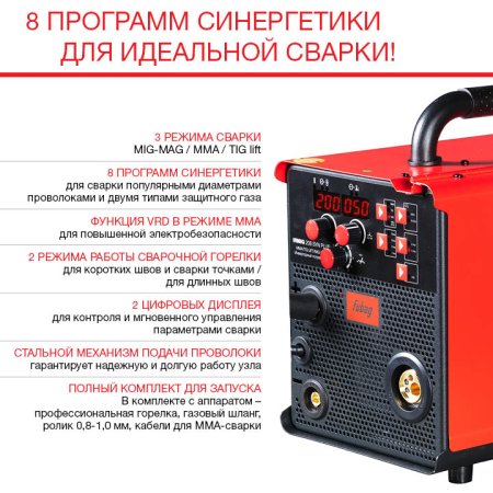 FUBAG Сварочный полуавтомат IRMIG 208 SYN PLUS c горелкой FB 250 3m в Оренбурге фото