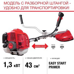 FUBAG Бензиновый триммер FPT 43R + Триммерная леска  сечение витой квадрат L 130 м * 2.4 мм в ПОДАРОК в Оренбурге фото